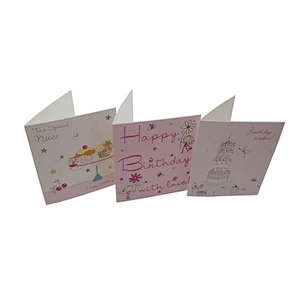 Wholesale Custom Paper Card Art Paper Flower Birthday Printing Greeting Card Thank You Card Set